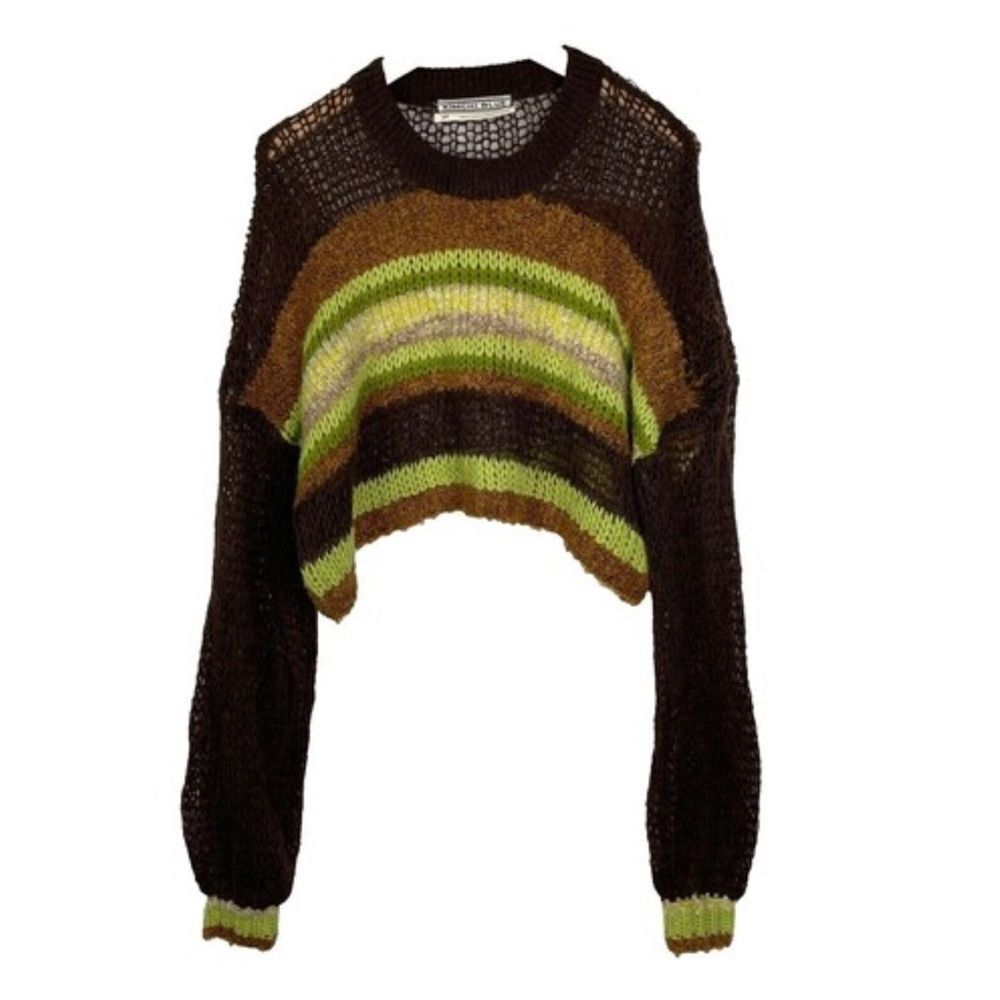 Kimchi Blue Striped Brown and Green Sweater. Size S.